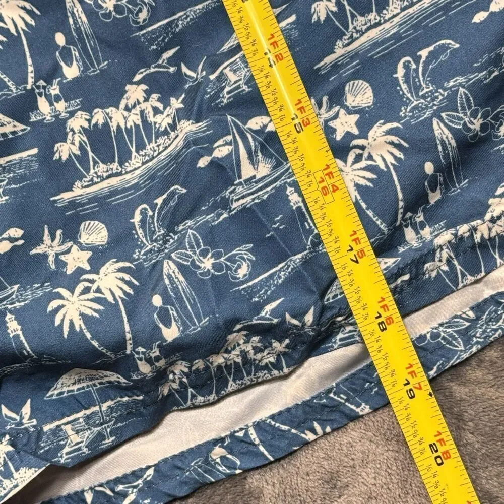 SPICY TUNA Sz 4XL Sailboat Surf Ocean Beach Life Palm Tree Swim Trunk Drawstring